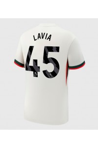 Chelsea Romeo Lavia #45 Jalkapallovaatteet Vieraspaita 2025-26 Lyhythihainen